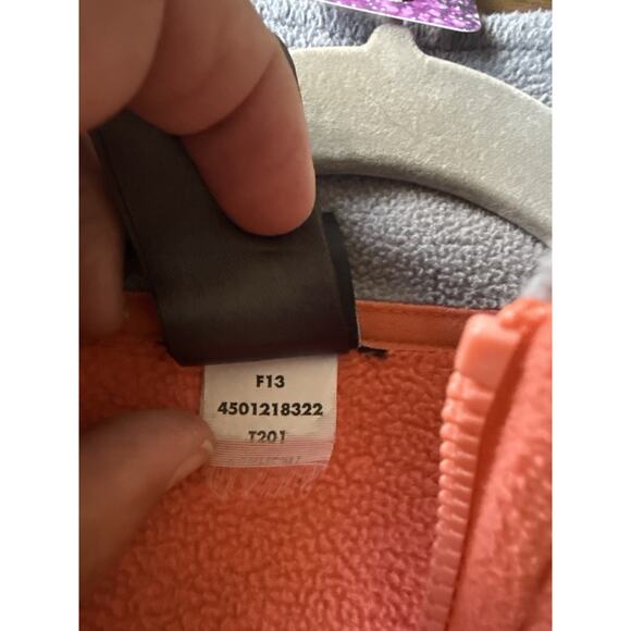 The North Face Women’s Fleece Jacket Size L Coral Pink Gray Full Zip - Picture 9 of 9
